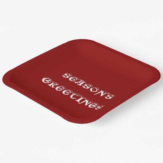 Die Grüße des dunklen roten Abendessens der Saison Pappteller (Gewinkelt)