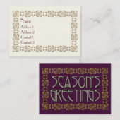 Die Grüße des Jugendstils Visitenkarte (Vorne/Hinten)