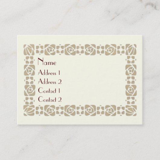 Die Grüße des Jugendstils Visitenkarte (Vorderseite)