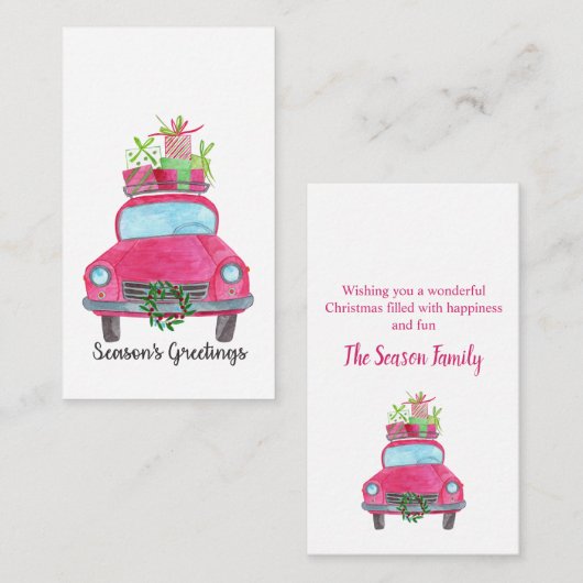 Die Grüße des klassischen Autos in der Saison Begleitkarte (Vorne/Hinten)