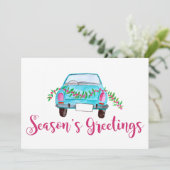 Die Grüße des klassischen Autos in der Saison Einladung (Stehend Vorderseite)