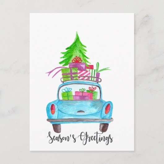Die Grüße des klassischen Autos in der Saison Postkarte (Vorderseite)