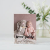 Die Grüße des modernen Ferien-Fotos der Saison Postkarte (Stehend Vorderseite)