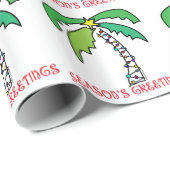 Die Grüße des Palmenbaums in der tropischen Jahres Geschenkpapier (Rolleneckpunkt)