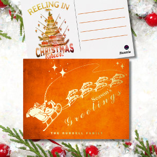 Die Grüße des Weihnachtsmanns für die Hochsaison Folien Feiertagspostkarte