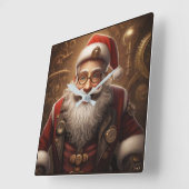 Die Grüße des Weihnachtsmanns Quadratische Wanduhr (Winkel)