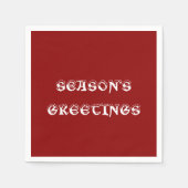 Die Grüße dunklen roten Papiers der Saison Napkin Serviette (Vorderseite)