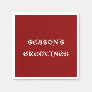 Die Grüße dunklen roten Papiers der Saison Napkin Serviette