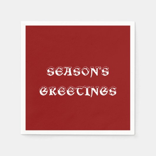 Die Grüße dunklen roten Papiers der Saison Napkin Serviette (Vorderseite)