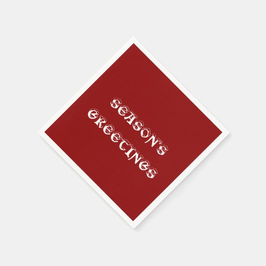 Die Grüße dunklen roten Papiers der Saison Napkin Serviette (Ecke)