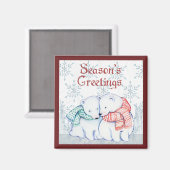 Die Grüße Eisbären der Saison Magnet (Vorderseite/Rückseite)