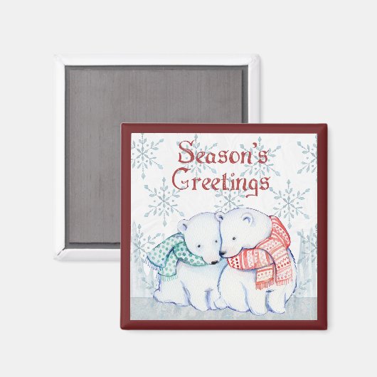 Die Grüße Eisbären der Saison Magnet (Vorderseite/Rückseite)