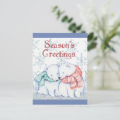 Die Grüße Eisbären der Saison Postkarte (Stehend Vorderseite)