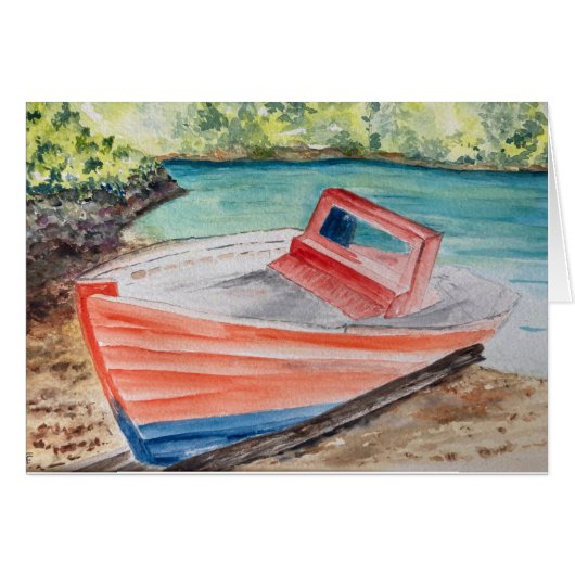 Die Grußkarte "Boot" (Vorderseite (Horizontal))