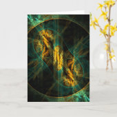 Die Grußkarte "Das Auge des Dschungels Abstrakte K Karte (Gelbe Blume)