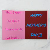 Die Grußkarte der großen Mutter für die Tochter Karte (Innenseite)