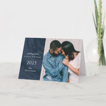 Die Grußkarte für das verworrene neue Foto - Blau