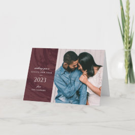 Die Grußkarte für das verworrene neue Foto - Rot Dankeskarte