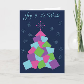 Die Grußkarte "Joy to the World Tree" Feiertagskarte