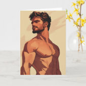 Die Grußkarte 'The Boy in Beige' für Schwule Karte (Gelbe Blume)