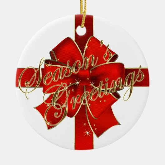 Die Grußschmuck der Roten Bow-Saison Keramik Ornament (Vorne)