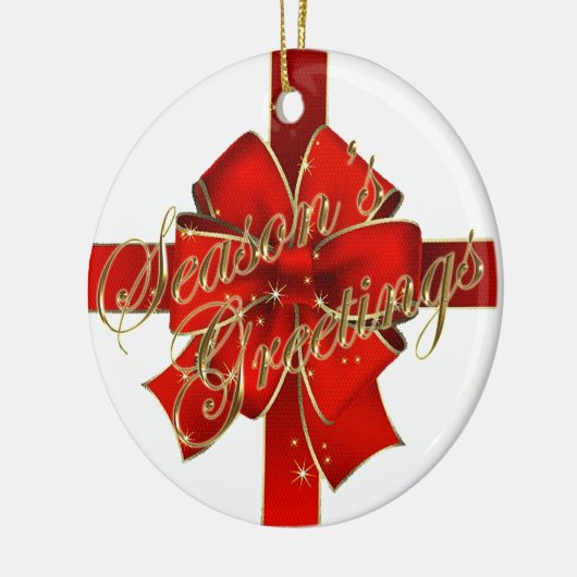 Die Grußschmuck der Roten Bow-Saison Keramik Ornament (Links)