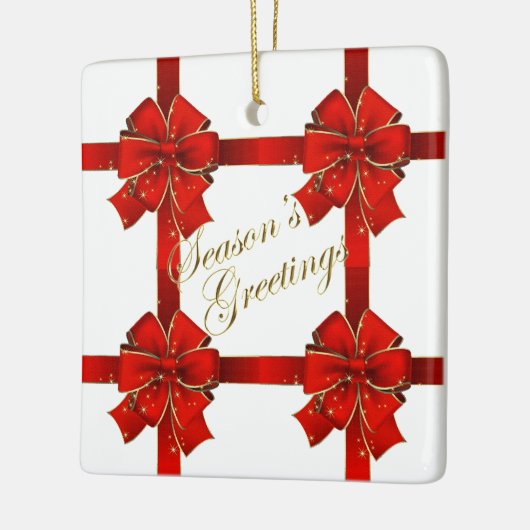 Die Grußschmuck der Roten Bow-Saison Keramikornament (Links)