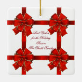 Die Grußschmuck der Roten Bow-Saison Keramikornament (Rückseite)