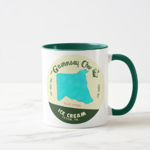 Die Guernsey-Kuh-blauer Mond-Eiscreme-Tasse Tasse