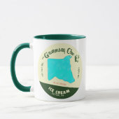 Die Guernsey-Kuh-blauer Mond-Eiscreme-Tasse Tasse (Links)