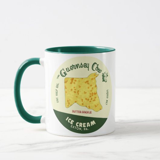 Die Guernsey-Kuh-ButterBrickle Eiscreme-Tasse Tasse (Links)