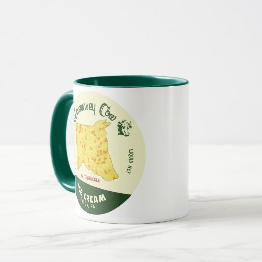 Die Guernsey-Kuh-ButterBrickle Eiscreme-Tasse Tasse (Vorderseite Links)