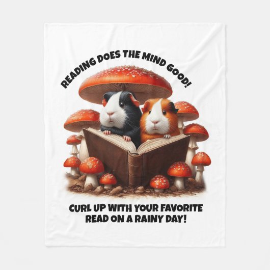 Die Guinea der Hasen unter den roten Pilzen Fleecedecke (Vorderseite)