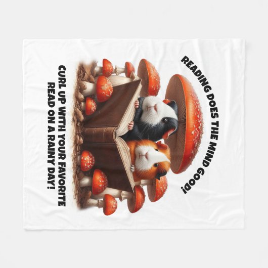 Die Guinea der Hasen unter den roten Pilzen Fleecedecke (Vorderseite (Horizontal))