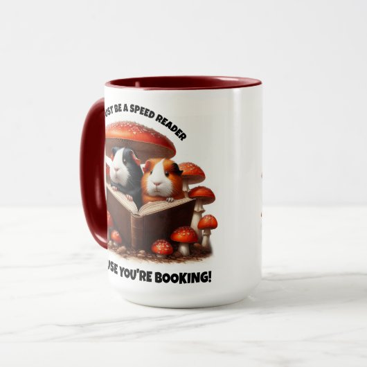 Die Guinea der Hasen unter den roten Pilzen Tasse (Vorderseite Links)