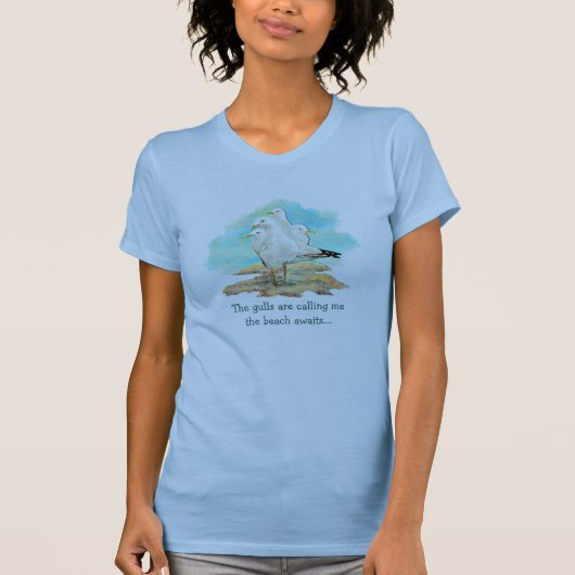 Die Gulls nennen mich "Der Strand wartet auf die M T-Shirt (Vorderseite)