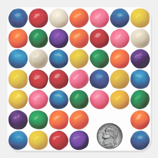 Die Gummiballmaschine Quadratischer Aufkleber (Vorderseite)