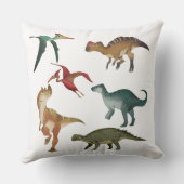 Die gute Dinosaurier Wasserfarbe Jurassisch weiß b Kissen (Rückseite)