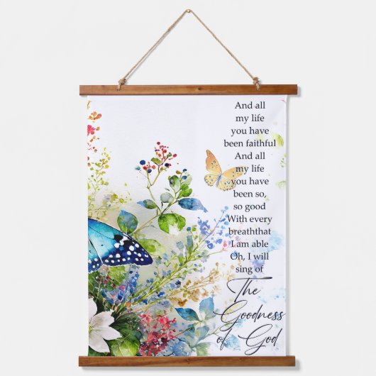 Die Güte Gottes Wandteppich Mit Holzrahmen (Vorderseite)