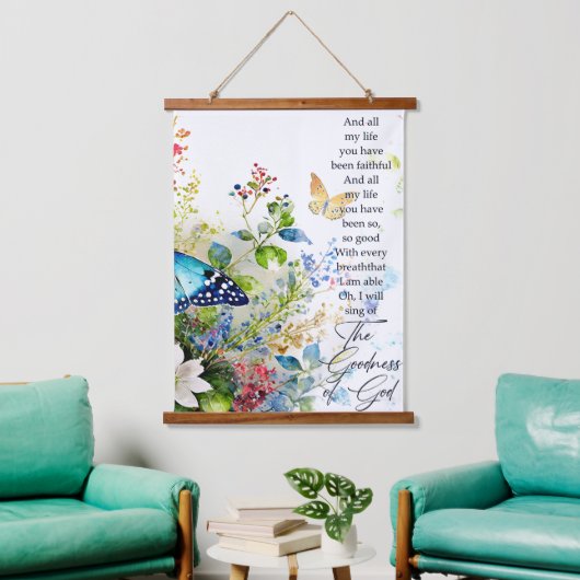 Die Güte Gottes Wandteppich Mit Holzrahmen (Wohnzimmer)