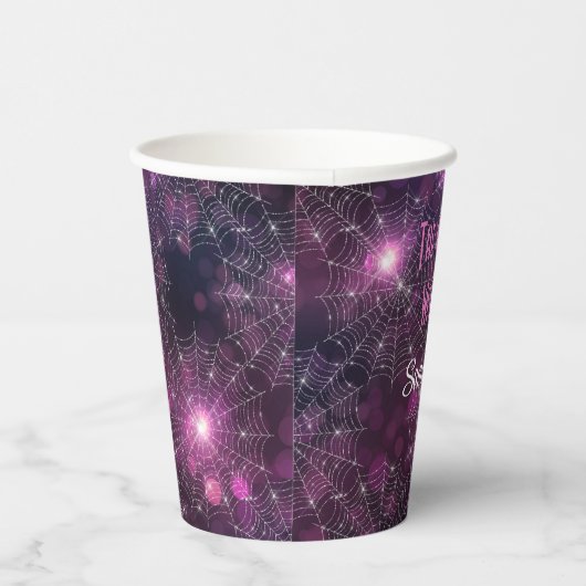 Die gute Hexe funkelt Spinnennetze Webs 8oz Pappbecher (Rechts)