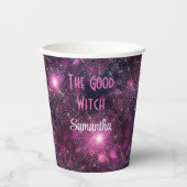 Die gute Hexe funkelt Spinnennetze Webs 8oz Pappbecher (Vorderseite)