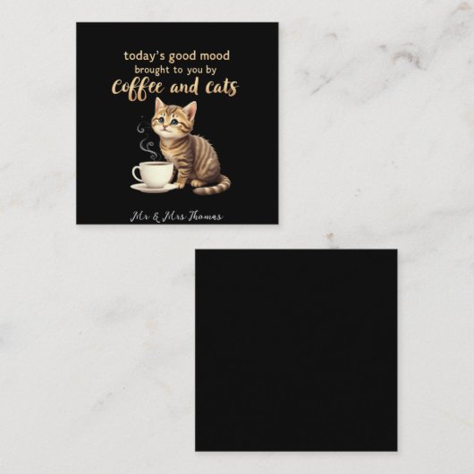 Die gute Stimmung, die Ihnen heute von Kaffee & Ka Quadratische Visitenkarte (Vorne/Hinten)