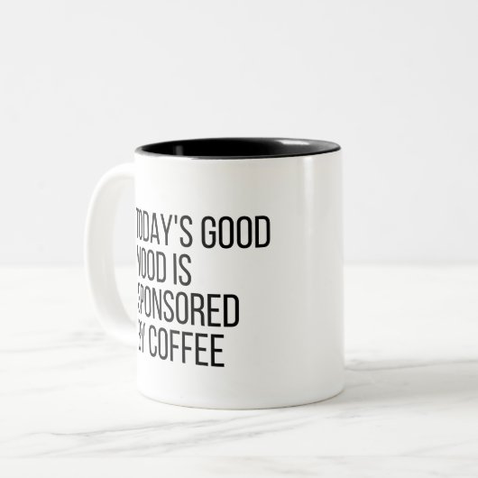 Die gute Stimmung von heute wird durch den Kaffee Zweifarbige Tasse (Vorderseite Links)