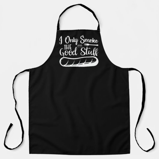 Die gute Wurst rauchen GRILLEN große schwarze Schü Schürze (Vorderseite)