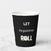 Die guten Zeiten werden in Schwarz gelassen Pappbecher (Rückseite)