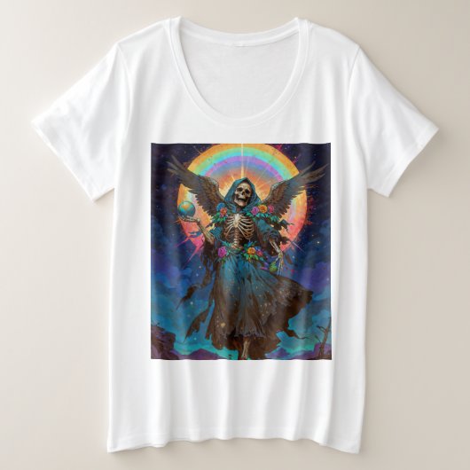 Die gütige Schattenheilige des Todes Große Größe T-Shirt (Design vorne)