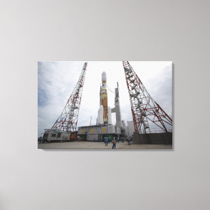 Die H-IIB Rakete auf der Abschussrampe Leinwanddruck