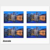 Die Haager Skyline mit einem rechteckigen Aufklebe Rechteckiger Aufkleber (Blatt)