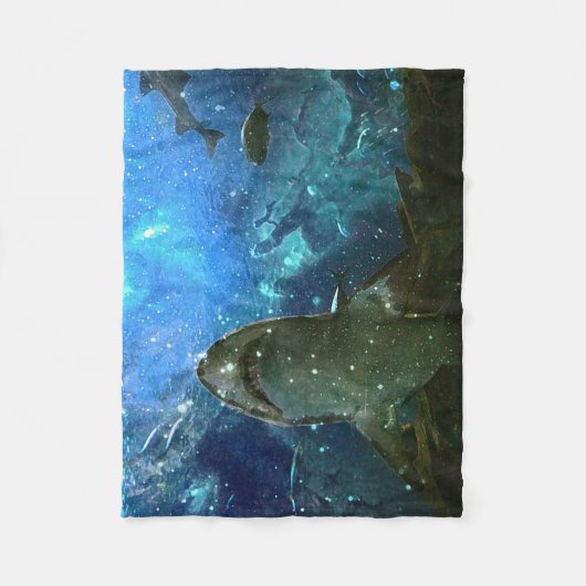 Die Hai-Marinelava-Lampe Fleecedecke (Vorderseite)